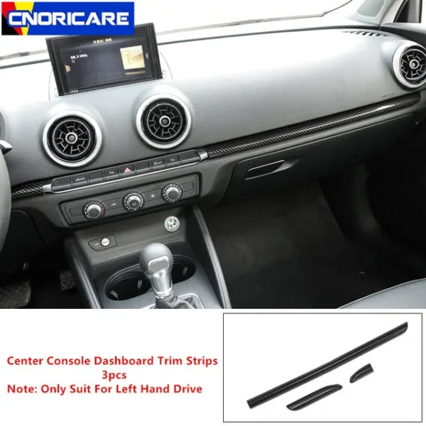 Consola central tablero pegatinas tiras fibra de carbono decoración de puerta de coche cubierta embellecedora accesorios de Interior de coche Para Audi A3 8V S3 - Imagen 9