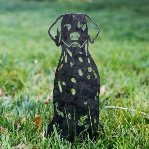 Silueta de metal para perros, decoración de silueta para cachorros de patio, adorno de silueta de Doberman/Bulldog para jardín al aire libre - Imagen 11