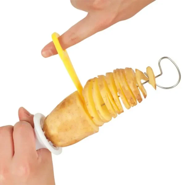 Rebanador de verduras ,Torbellino cortador en espiral de patatas, máquina para hacer torre de patatas,  herramientas creativas de verduras, accesorios de cocina, Gadgets - Imagen 4
