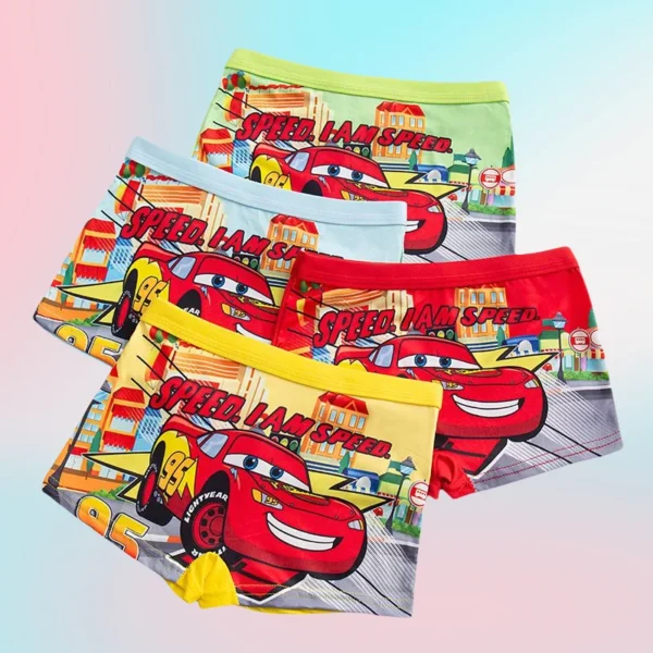 Lightning McQueen, Boxer para niños, Boxers para bebés, 4 paquetes de transpirables y antibacterianos - Imagen 4