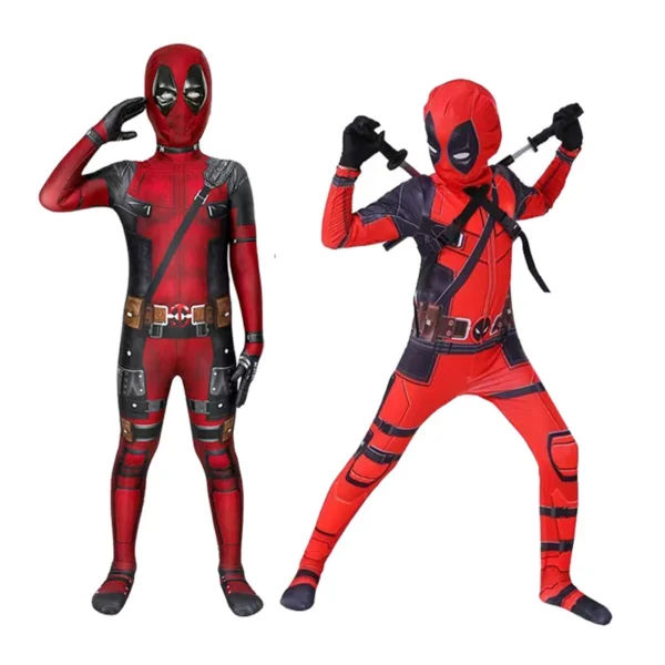 Disfraz de superhéroe Deadpool para niños, nuevo disfraz de Deadpooling 3, disfraz completo de Deadpool3, mono de Halloween - Imagen 2