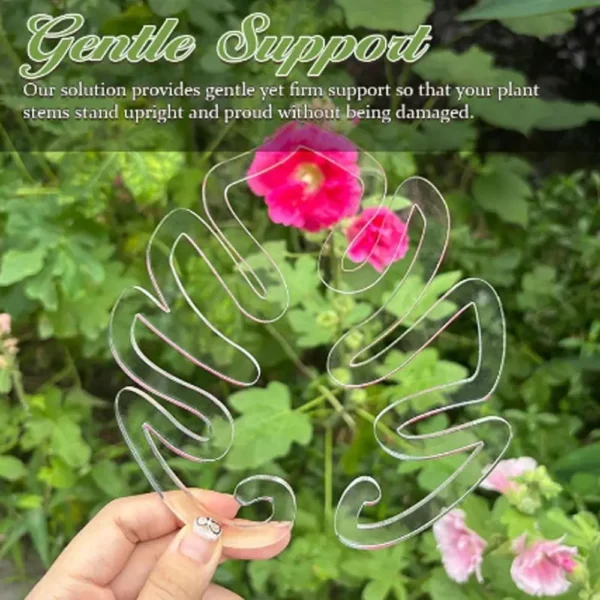 Abrazadera de bambú de concha de tortuga, soporte de tallo de planta de plástico transparente reutilizable para plantas de interior y exterior para amantes de las flores - Imagen 5