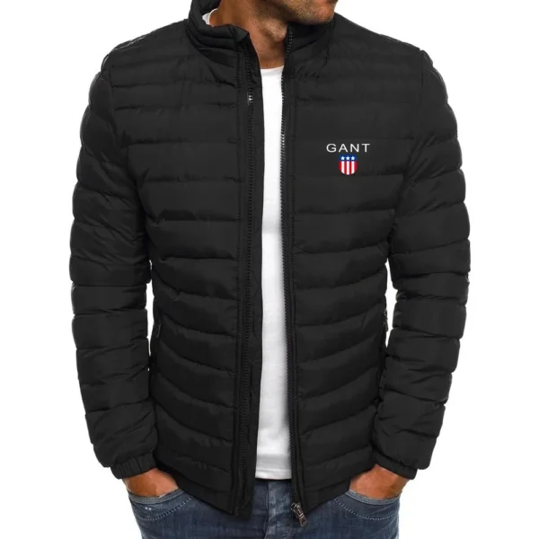 Chaqueta de algodón cálida y ligera para hombre, chaqueta de pie, chaqueta informal de rayas horizontales, nuevo estilo de alta calidad - Imagen 5