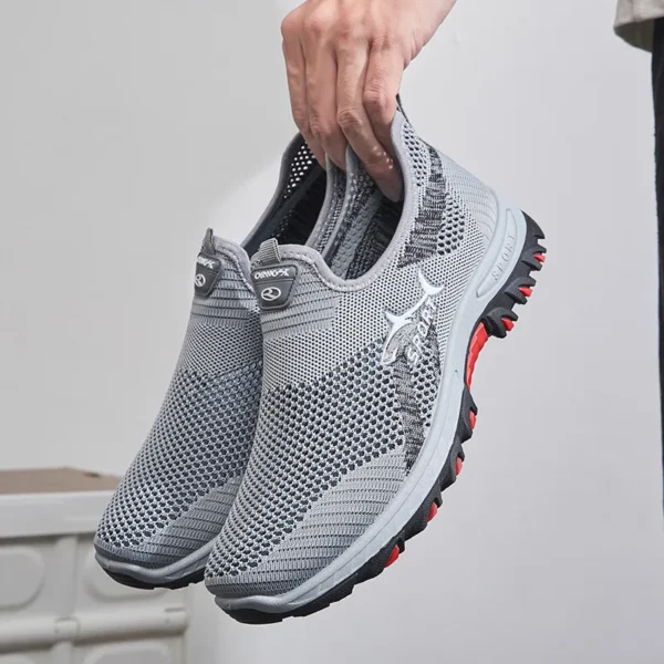 Zapatos de malla de verano para hombre, zapatillas ligeras, zapatos informales a la moda para caminar, zapatos de senderismo transpirables para hombre 2024, zapatos de moda 2025 - Imagen 3
