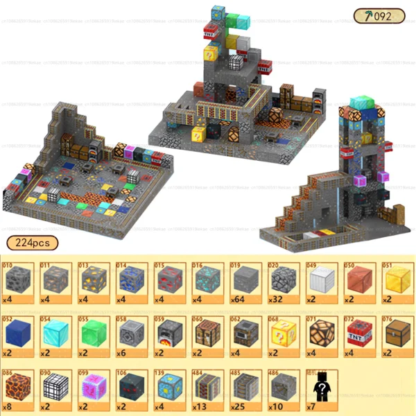 Bloques de construcción magnéticos, cubo magnético, juego de juguetes del mundo de la mina, cubos apilables sensoriales Montessori, juego de construcción, regalo de cumpleaños - Imagen 7