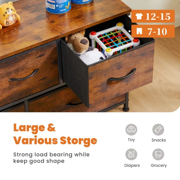 Armario para zapatos con 5 cajones de tela, almacenamiento de juguetes, soporte para TV, Zapatero multicapa, mueble para el hogar que ahorra espacio - Imagen 4