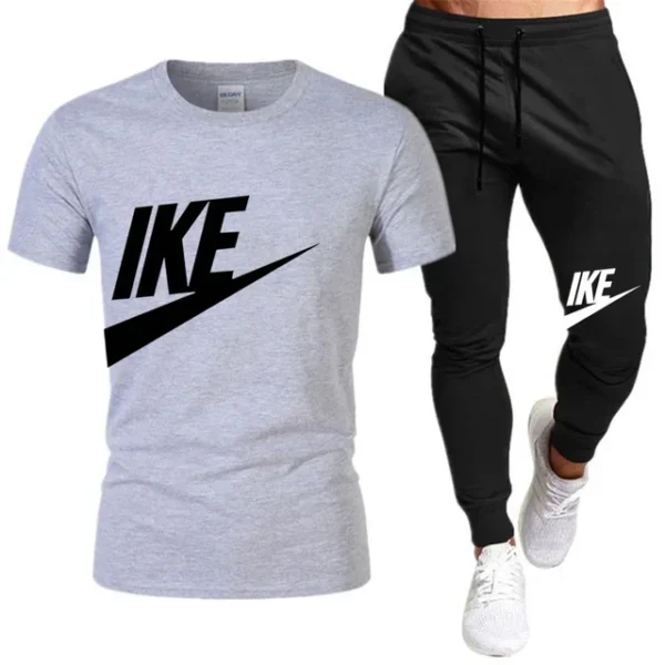 Conjuntos de verano para hombre, chándal coreano a la moda, camisetas de manga corta + pantalones cortos deportivos, traje informal para hombre, conjuntos para correr para hombre - Imagen 8