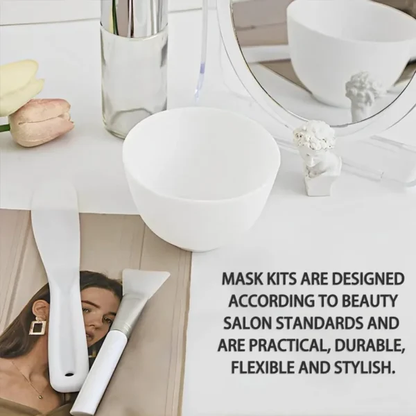 Herramientas para mezclar mascarillas faciales, aplicador Facial reutilizable, espátula, cuenco para máscara agitadora, Kit de cuchara, suministros de maquillaje de belleza para el cuidado de la piel - Imagen 5