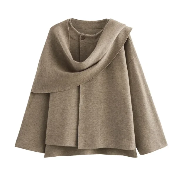 Abrigos de invierno de felpa para mujer bufanda asimétrica chaqueta de entretiempo para mujer Parkas Abrigo acolchado de manga larga chaqueta de mujer - Imagen 2