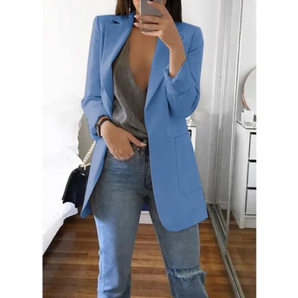 Traje informal de moda europea y americana, cárdigan ajustado con cuello tipo Polo, abrigo de mujer con temperamento, primavera y otoño 2024 - Imagen 4
