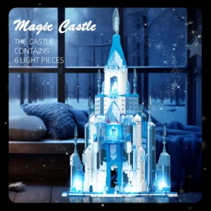 Modelo de bloques de construcción, conjunto de arquitectura, regalo de cumpleaños para niños y amigos, juguetes educativos de montaje para niñas y niños 732 Uds. Castillo mágico de hielo,