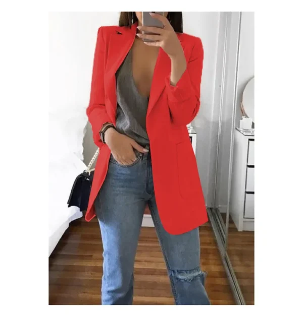 Traje informal de moda europea y americana, cárdigan ajustado con cuello tipo Polo, abrigo de mujer con temperamento, primavera y otoño 2024 - Imagen 11