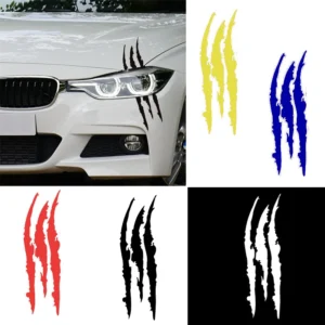 Pegatina reflectante para coche, garra de monstruo, raya para rascar, marcas, calcomanía para faro, pegatinas para coche, 40cm x 12cm, accesorios para coche