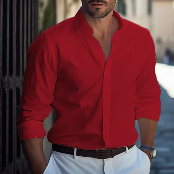 Camisas para hombres camisas formales azul claro negro blanco mangas largas F solapa primavera otoño ropa Casual de negocios de gran tamaño 6XL - Imagen 6