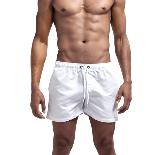 Pantalones cortos de baño para hombre, bañadores de secado rápido, traje de baño transpirable con cordón y bolsillos para surfear en la playa y verano - Imagen 3