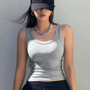 Camisola sin mangas suave para mujer, trajes de verano, camiseta sin mangas ajustada y Sexy, camisa inferior de punto y Top sin mangas para prendas de vestir exteriores