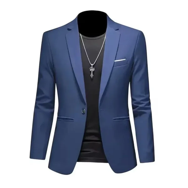 Chaqueta de traje de Boutique de ocio a la moda para hombre, traje informal de negocios de otoño, ajustado, sin planchar, traje de un solo botón - Imagen 7