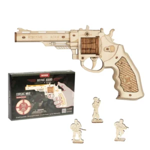 Pistola de madera rompecabezas modelo de ensamblaje juego juguetes educativos populares para niños Robotime Rokr DIY dispersión 3D con banda de goma bala
