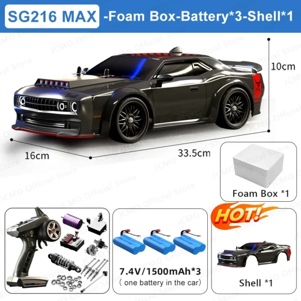 Vehículos de Control remoto de alta velocidad 1:16 sin escobillas 4WD RC coches deportivos SG116 PRO 40 KM/H coches de juguete regalos SG216 MAX RC Car 70 + KM/H - Imagen 15