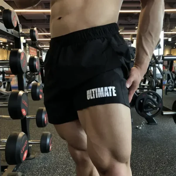 Pantalones cortos deportivos Fitness Brother pantalones de tres cuartos de secado rápido transpirable elástico músculo hombres peso perro sentadillas de talla grande M-3XL - Imagen 2