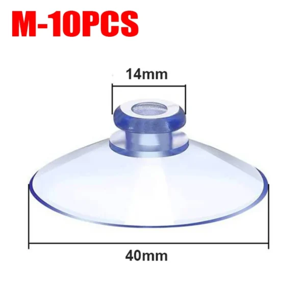 Ventosa transparente de PVC con cabeza de seta para ventana de vidrio, gancho de ventosa fuerte, colgador de toallas para decoración del hogar, 10 Uds. - Imagen 7