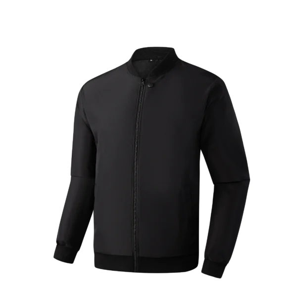 Chaqueta corta holgada de Color sólido con cuello de béisbol para hombres de negocios Casual abrigo fino tendencia - Imagen 9