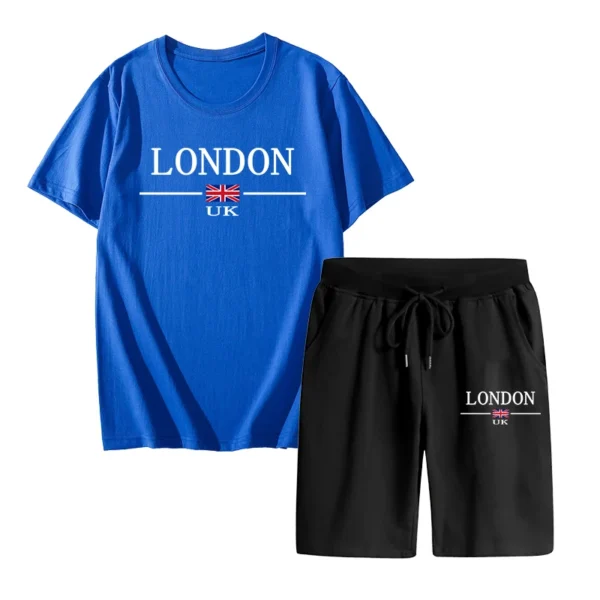 Camiseta Popular de verano para hombre + traje corto, traje deportivo estampado, moda informal, Camiseta de algodón puro de manga corta, traje para correr - Imagen 8