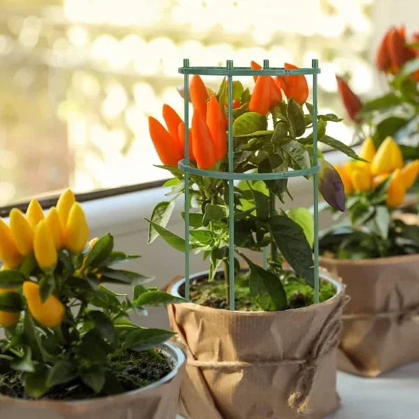 Soporte de plástico para plantas, soporte para plantas, pila para flores, invernaderos, arreglo, soporte para varilla de fijación, herramientas de jardín - Imagen 2