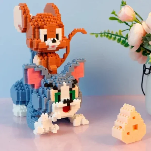 bloques de construcción para niños Mini ladrillos modelo 3D regalo para adultos y niños Ute gato y ratón travieso juguetes - Imagen 5