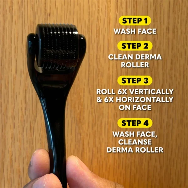 Derma Roller 540 Pines Cuidado de la piel de grado médico Microagujas Rodillo facial Dermaroller para rejuvenecimiento de la piel y crecimiento del cabello Unisex - Imagen 2