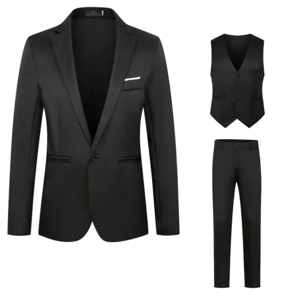 Trajes de hombre para boda, 3 piezas, conjunto elegante de 2 trajes, Blazers, chaquetas clásicas de negocios de lujo a la moda, chaleco, pantalones, ropa Formal 2024 - Imagen 2