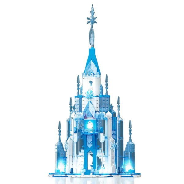 Modelo de bloques de construcción, conjunto de arquitectura, regalo de cumpleaños para niños y amigos, juguetes educativos de montaje para niñas y niños 732 Uds. Castillo mágico de hielo, - Imagen 5