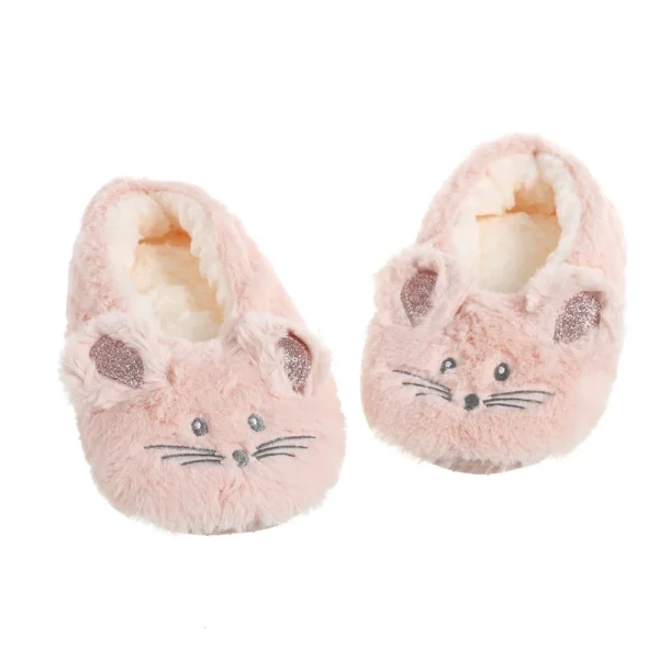 Zapatilla de casa para mujer, piel de invierno, felpa cálida, agarre antideslizante, interior, esponjoso, perezoso, orejas de ratón, zapatos peludos, lindo y divertido - Imagen 8