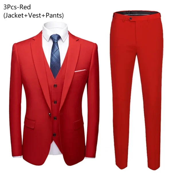 Trajes de hombre para boda, 3 piezas, conjunto elegante de 2 trajes, Blazers, chaquetas clásicas de negocios de lujo a la moda, chaleco, pantalones, ropa Formal 2024 - Imagen 14