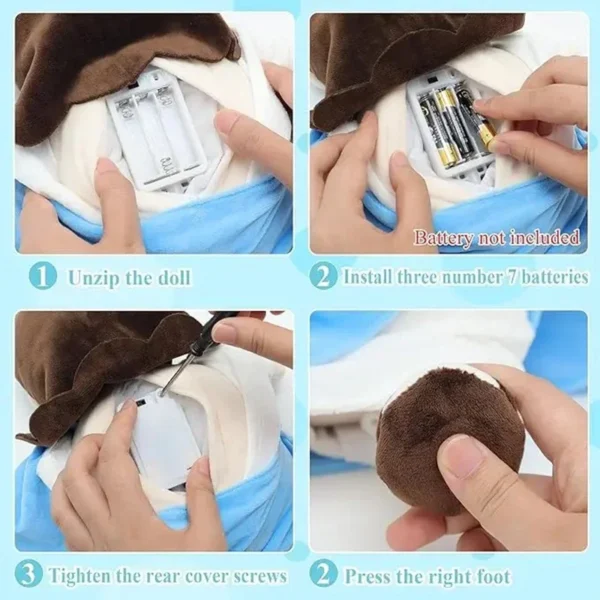 Juguetes de peluche de Jesús para respirar, muñeca de Jesús calmante para bebé, ajuste de cuatro engranajes, música para niños, compañero para dormir, regalos de navidad ligeros - Imagen 4