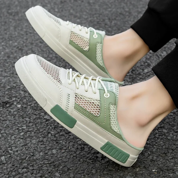 Zapatillas de malla de gran tamaño para hombre, zapatos perezosos de alta calidad para exteriores, zapatos casuales deportivos, sandalias transpirables huecas de moda de verano - Imagen 6