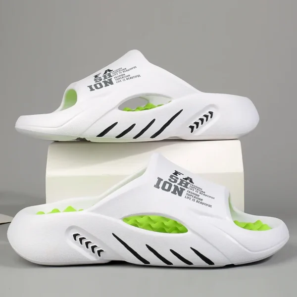 Zapatillas de masaje de verano para hombre, sandalias laterales para interiores y exteriores, zapatos informales de playa, chanclas de suela blanda, sandalias para hombre - Imagen 3