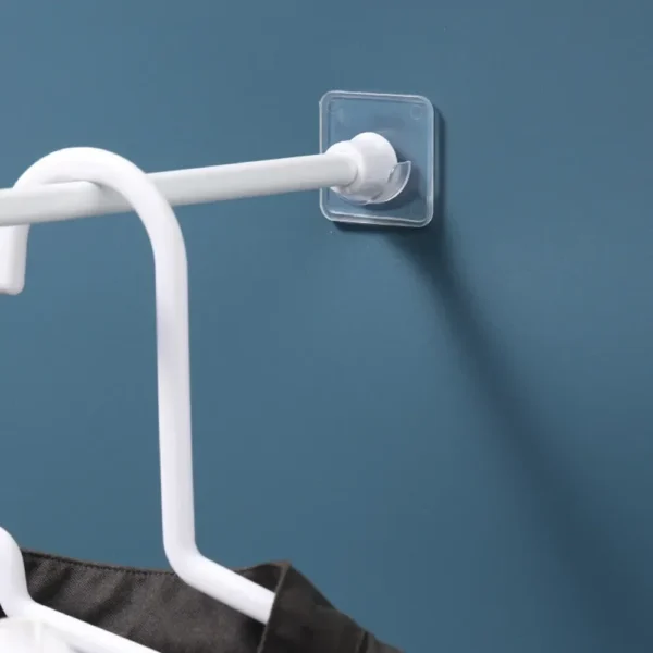 Soporte para barra de cortina ganchos soporte de barra autoadhesivo soporte de riel para ropa accesorios de baño para el hogar 2 unids/set - Imagen 6