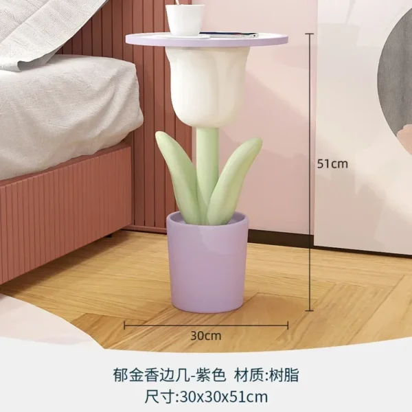 Mesa de centro pequeña con forma de tulipán, mueble de estilo nórdico para dormitorio, mesita de noche, escritorio para sala de estar, 30cm - Imagen 4