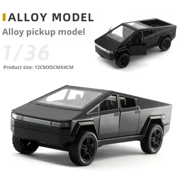 Tesla 1:36 Cybertruck Pickup SUV coche en miniatura de aleación Diecast Metal juguete todoterreno vehículo extraíble camión colección de juguetes regalo para niños - Imagen 5