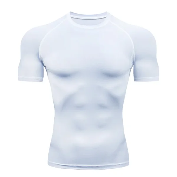 Camisas de compresión para correr para hombre, camisetas deportivas de manga corta para gimnasio, sudadera de secado rápido para Fitness, chándal para correr, camisetas atléticas - Imagen 9