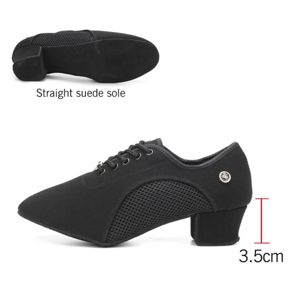 Zapatos de baile de salón latino para mujer con cordones práctica punta cerrada zapatos de baile modernos para enseñanza de baile de Salsa - Imagen 15