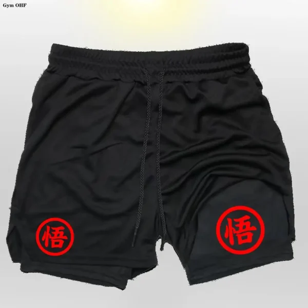 Pantalones cortos para correr hombres Fitness entrenamiento de gimnasia 2 en 1 pantalones cortos deportivos entrenamiento de secado rápido correr pantalones cortos de doble cubierta - Imagen 13