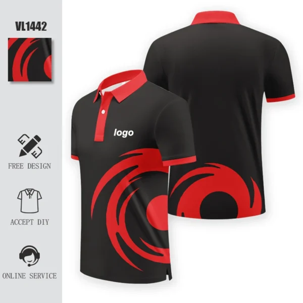 Camiseta Polo personalizada de verano de alta calidad para hombre, pantalón corto informal de verano, Polos de manga larga, Polo de Golf de poliéster de gran tamaño, camiseta vl1442 - Imagen 16
