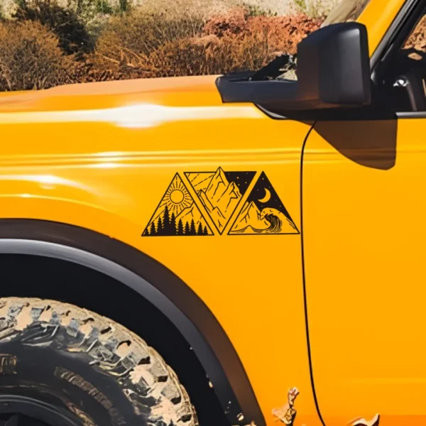 Calcomanías de montaña oceánica de estilo de coche, decoración de Camper Van, autocaravana, SUV, pegatinas de vinilo, accesorios, piezas de automóvil de sintonización - Imagen 4
