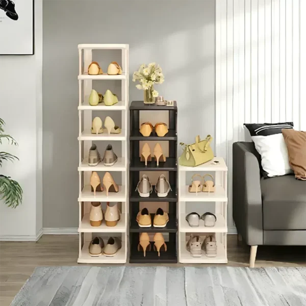 Zapatero multicapa, organizador de almacenamiento, muebles sencillos para el hogar, estante Vertical para zapatos, zapatillas, gabinetes para zapatos, vestíbulo fácil de montar - Imagen 4