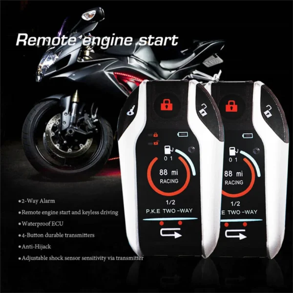 Sistema de alarma de seguridad antirrobo para motocicleta bidireccional, alarma de vibración antirrobo para patinete, arranque remoto del motor, bloqueo automático de 5 metros - Imagen 5