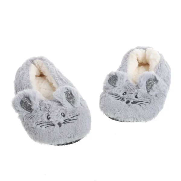 Zapatilla de casa para mujer, piel de invierno, felpa cálida, agarre antideslizante, interior, esponjoso, perezoso, orejas de ratón, zapatos peludos, lindo y divertido - Imagen 19