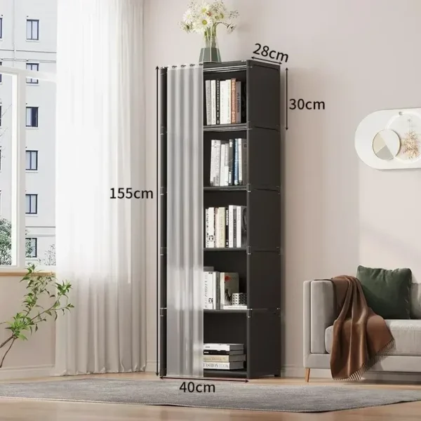 Armario a prueba de polvo de 6/5 capas, estantería de partición de alta capacidad para dormitorio, gabinete de almacenamiento de Montaje Simple abierto, muebles de dormitorio - Imagen 8