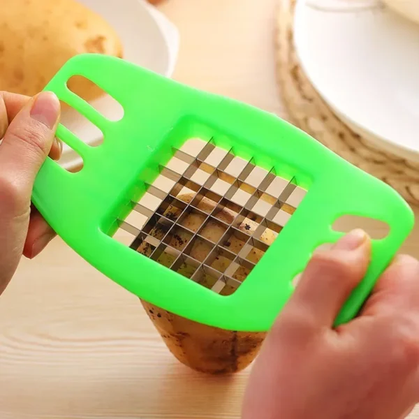 Cortador de patatas de acero inoxidable, rebanador de frutas y verduras, accesorios de cocina, herramientas para hornear patatas, utensilios para el hogar - Imagen 2